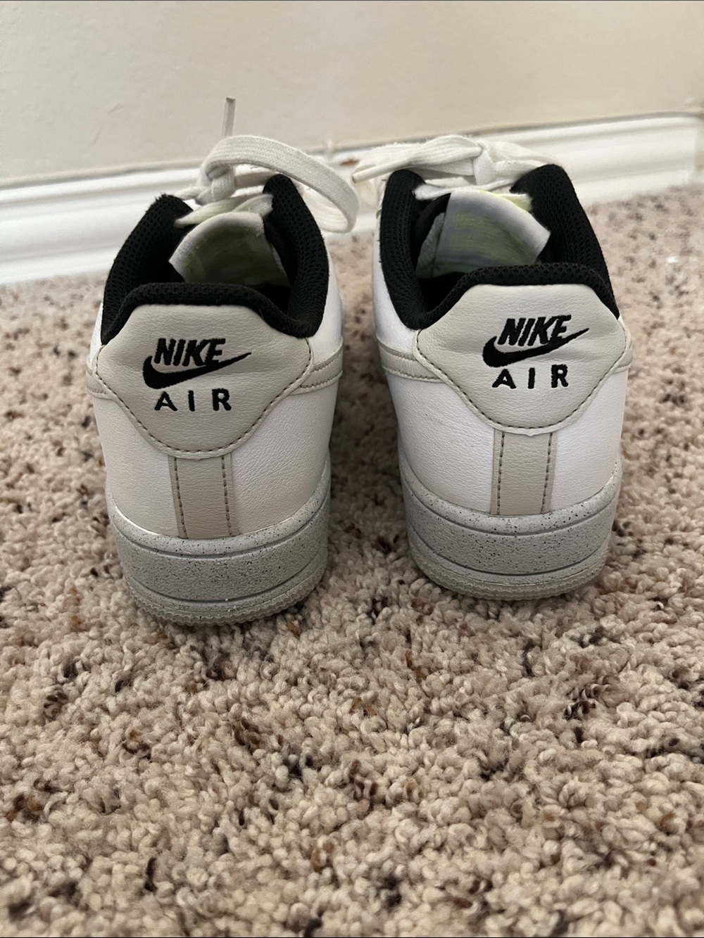 Nike Air Force 1 Crater Next Nature Boys White Sneakers Size 5 Big Boy - Picture 7 of 9